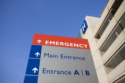hospital er entrance sign for emergency room