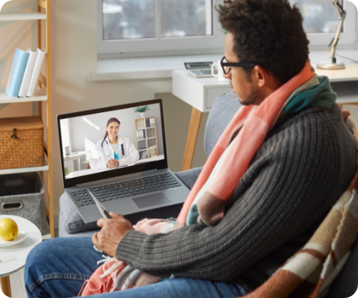 Man sitting at laptop